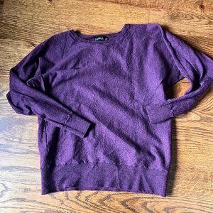 EUC Cynthia Rowley Purple Long Sleeve Button Down Back Sweater Sz M